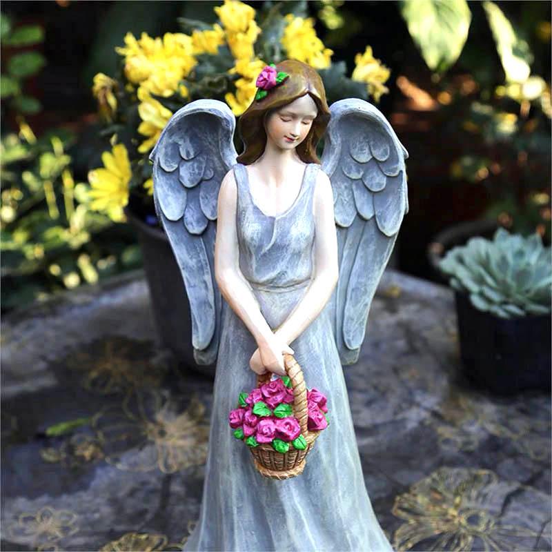 LONG-L Sculpture d'ange Petite Fille sur Un CoeurStatue De Jardin,Cadeau  Commémoratif,Statue d'ange avec Ailes pour La Maison,Cadeau Parfait pour La  Pelouse Ou Le Jardin,A-Right : : Jardin